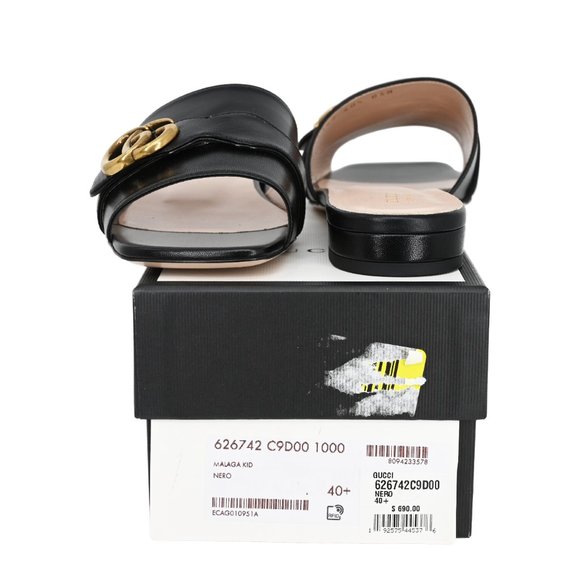 Gucci 626742 GG Marmont Leather Slide Sandals - Picture 8 of 14